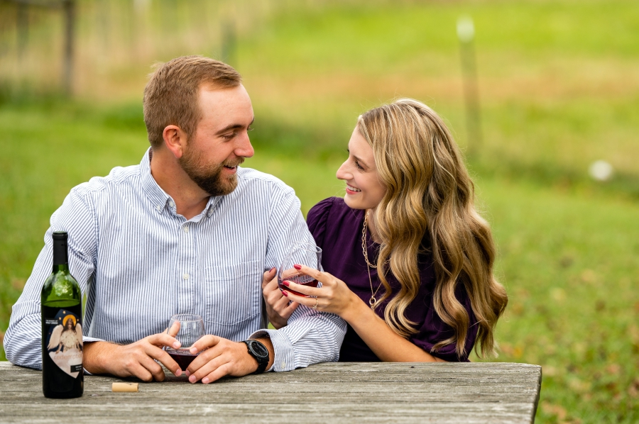 engagement session at Winery at Wolf Creek 