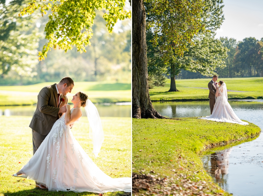 bride and groom at sable creek golf course 