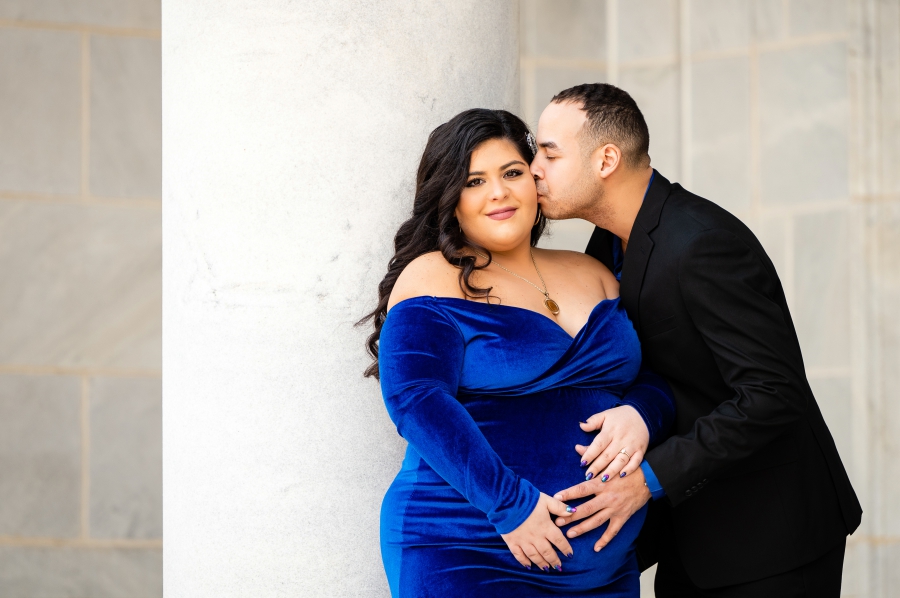 Youngstown Maternity Session blue dress
