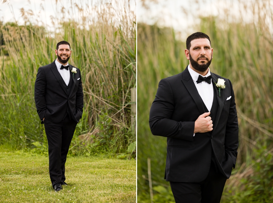 groom in black tux 