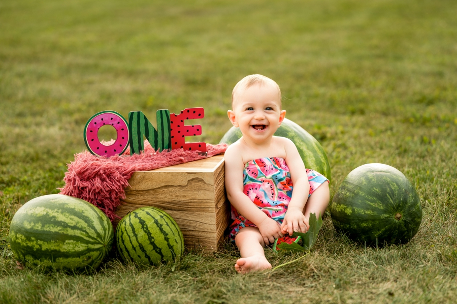 watermelon themed First Birthday Photos