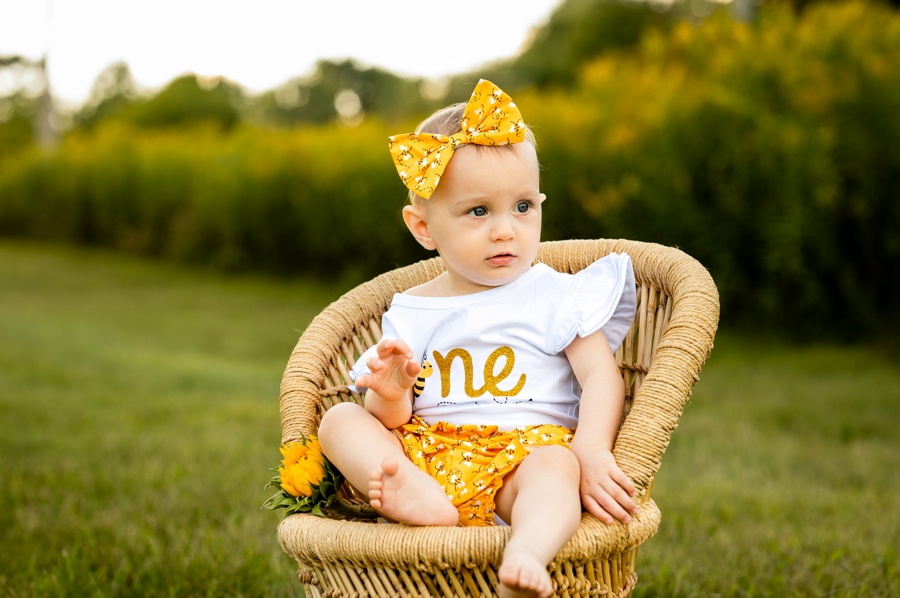 bee outfit First Birthday Photos