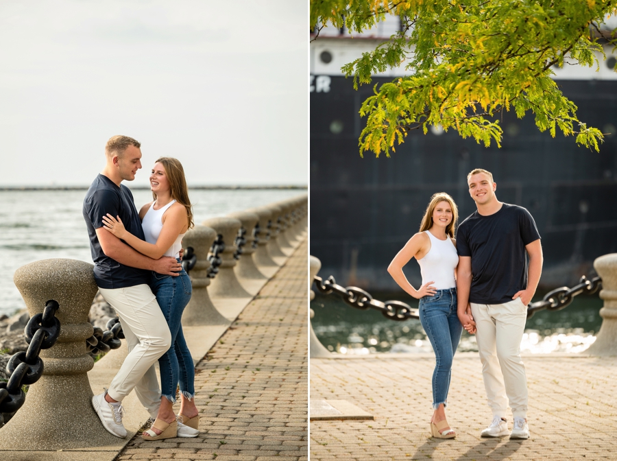 Cleveland Engagement Session at East Ninth Street Pier 