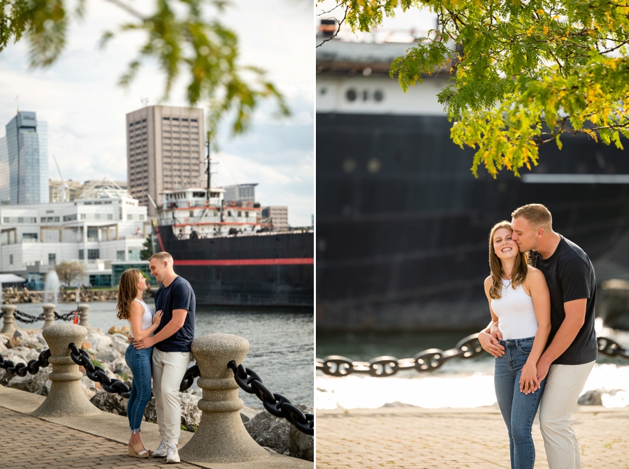 Cleveland Engagement Session at East Ninth Street Pier 