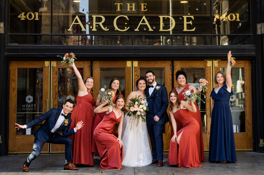 The Arcade Cleveland Wedding bridal party