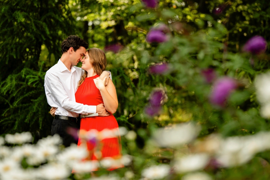 Summertime Canton OH Engagement Session at Canton Garden Center