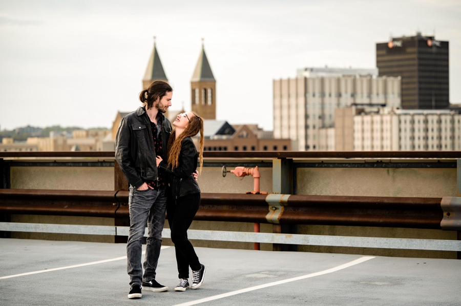 Akron Engagement Session downtown 