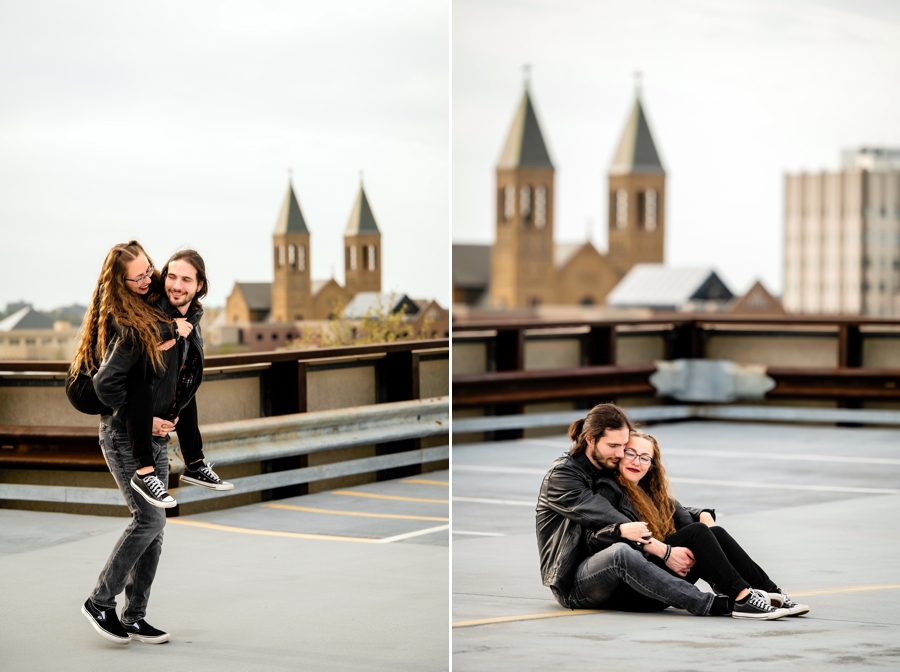 downtown Akron Engagement Session 