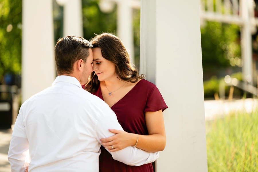 Downtown Canton Engagement Session at centennial plaza 