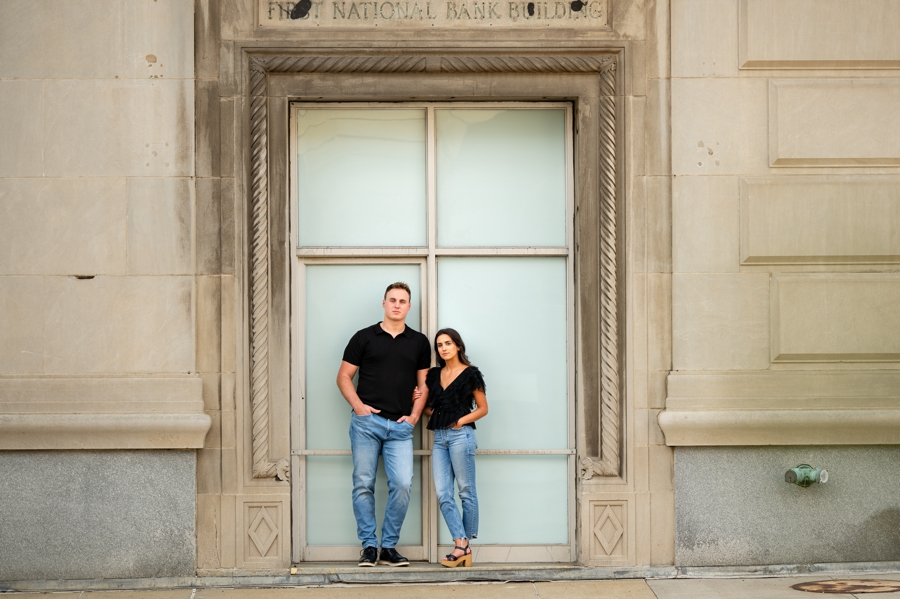 downtown engagement session in Canton 