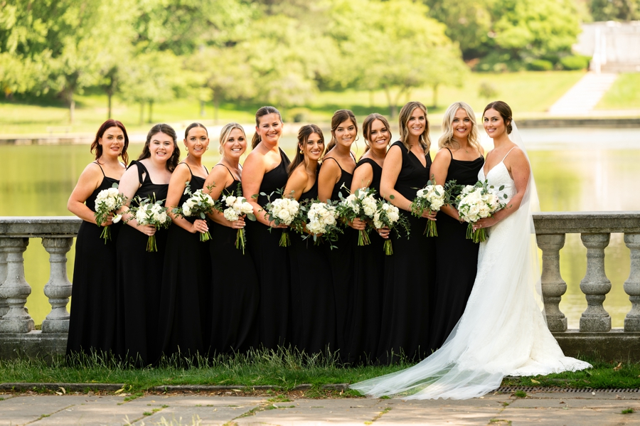 black and white bridesmaids dresses 