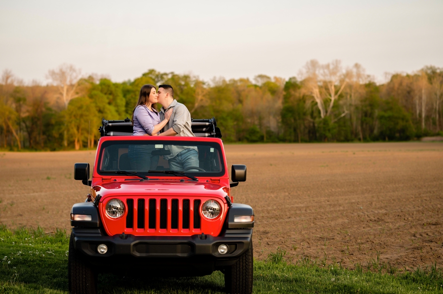 jeep engagement session 