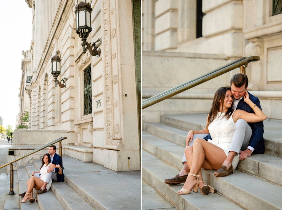 Summertime Cleveland Engagement Session at the library 