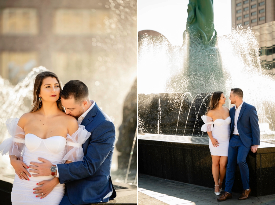 Downtown Cleveland Engagement Session at Public square 
