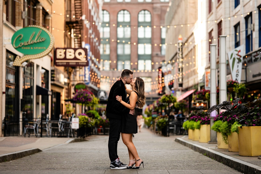 Downtown Cleveland Engagement Session on East 4th 