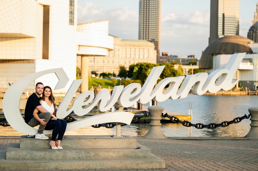Downtown Cleveland Engagement Session in Summer 