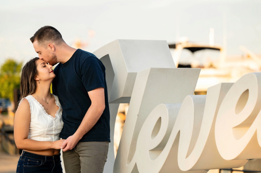 Summertime East 9th Pier Downtown Cleveland Engagement Session 