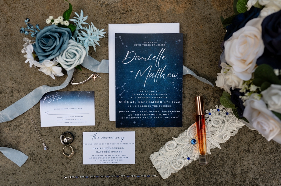 starry night wedding invitations 